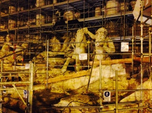 Trevi Fountain under restoration