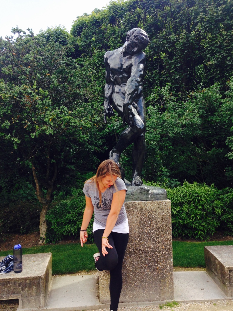 I practice Rodin-esque poses 