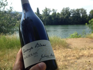 Enjoying a Julien Merle White on the banks of the Rhone
